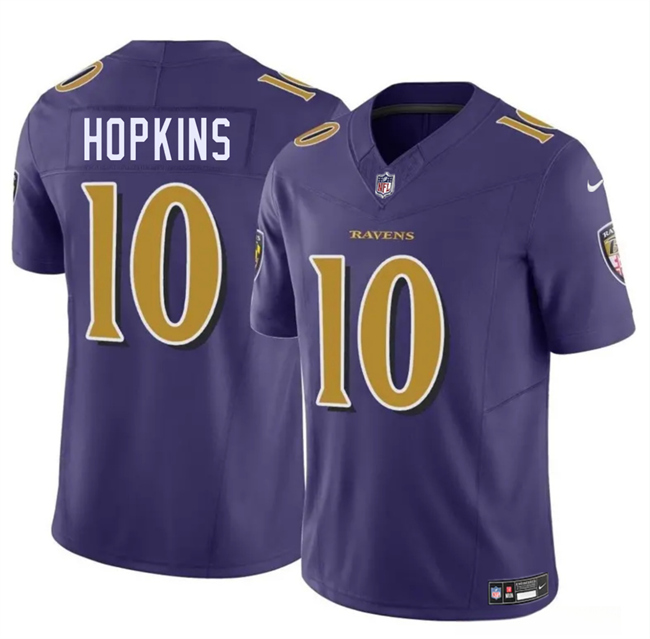 Youth Baltimore Ravens #10 DeAndre Hopkins Purple 2025 F.U.S.E Vapor Limited Football Jersey